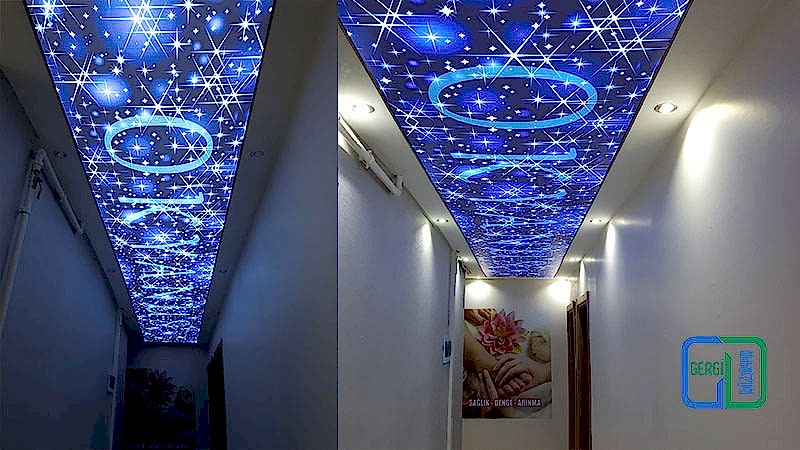 ışıklı koridor gergi tavan